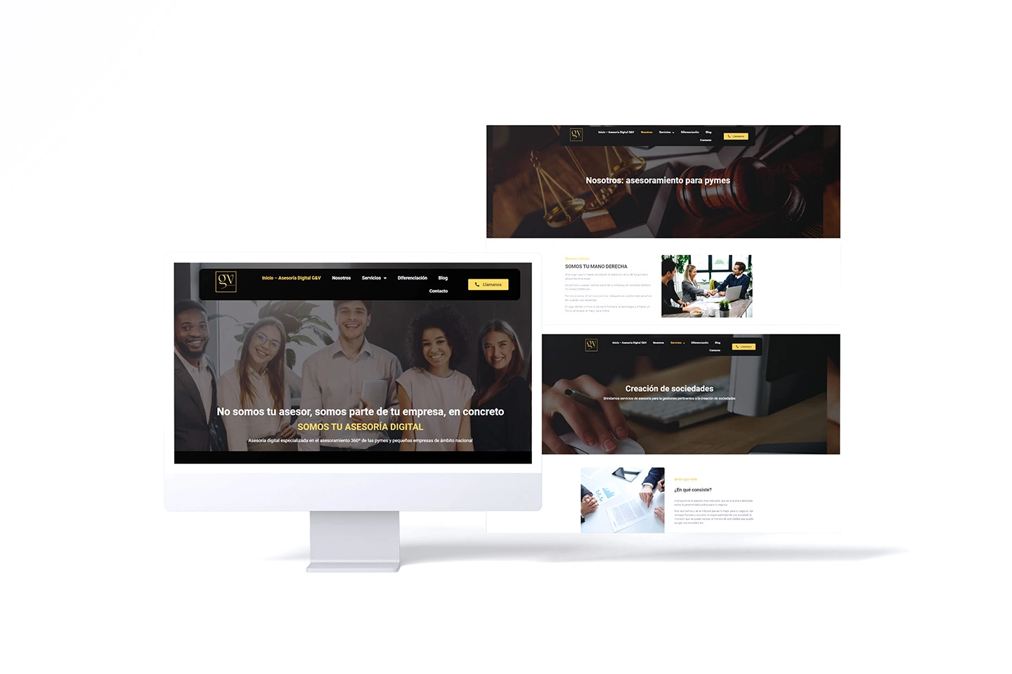 Página web en ordenador GYV