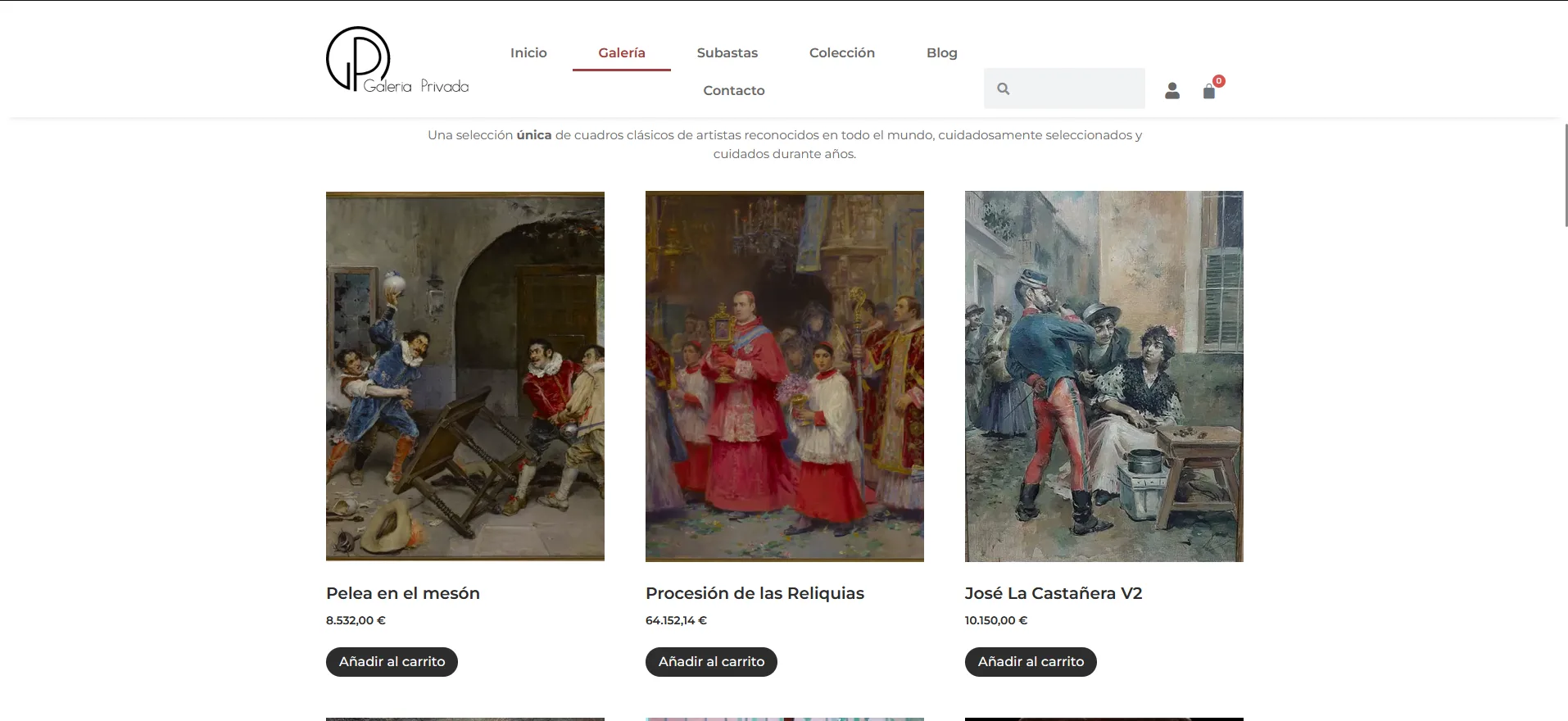 galeria web galeria privada