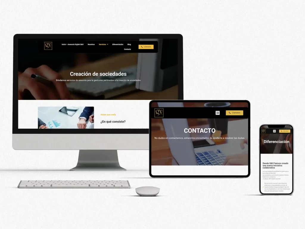 visionado pagina web gyv en diferentes dispositivos