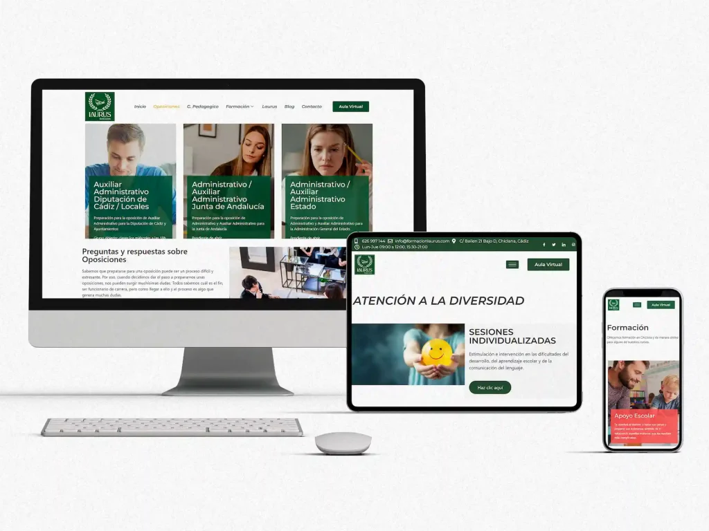 visionado web laurus en diferentes dispositivos