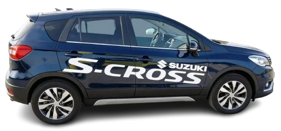 coche suzuki rotulo blanco sobre azul marino Rotulación de vehículos