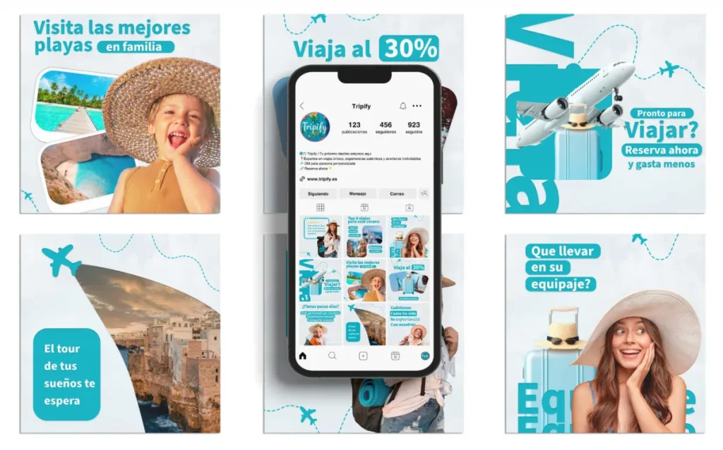 Carrusel de instagram Marketing para agencias de viajes Tripify