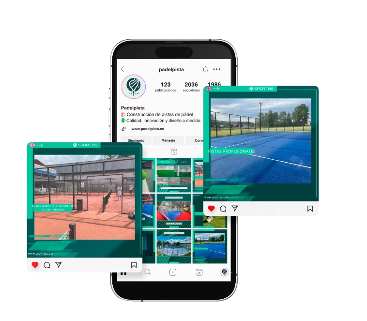 par de post de instagram Marketing para pistas de padel Padelpista