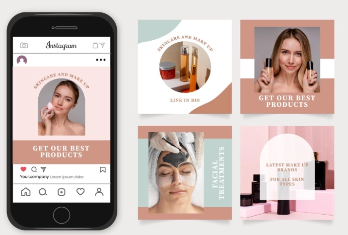 Móvil con carrusel de instagram Marketing de servicios clínicas de estéticas