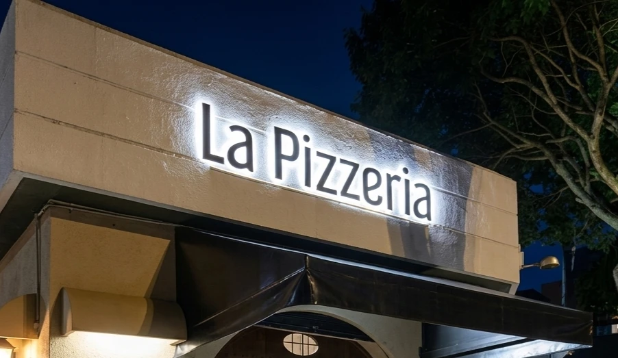 letras luminosas la pizzeria Rótulos luminosos Publicidad exterior e Impresión